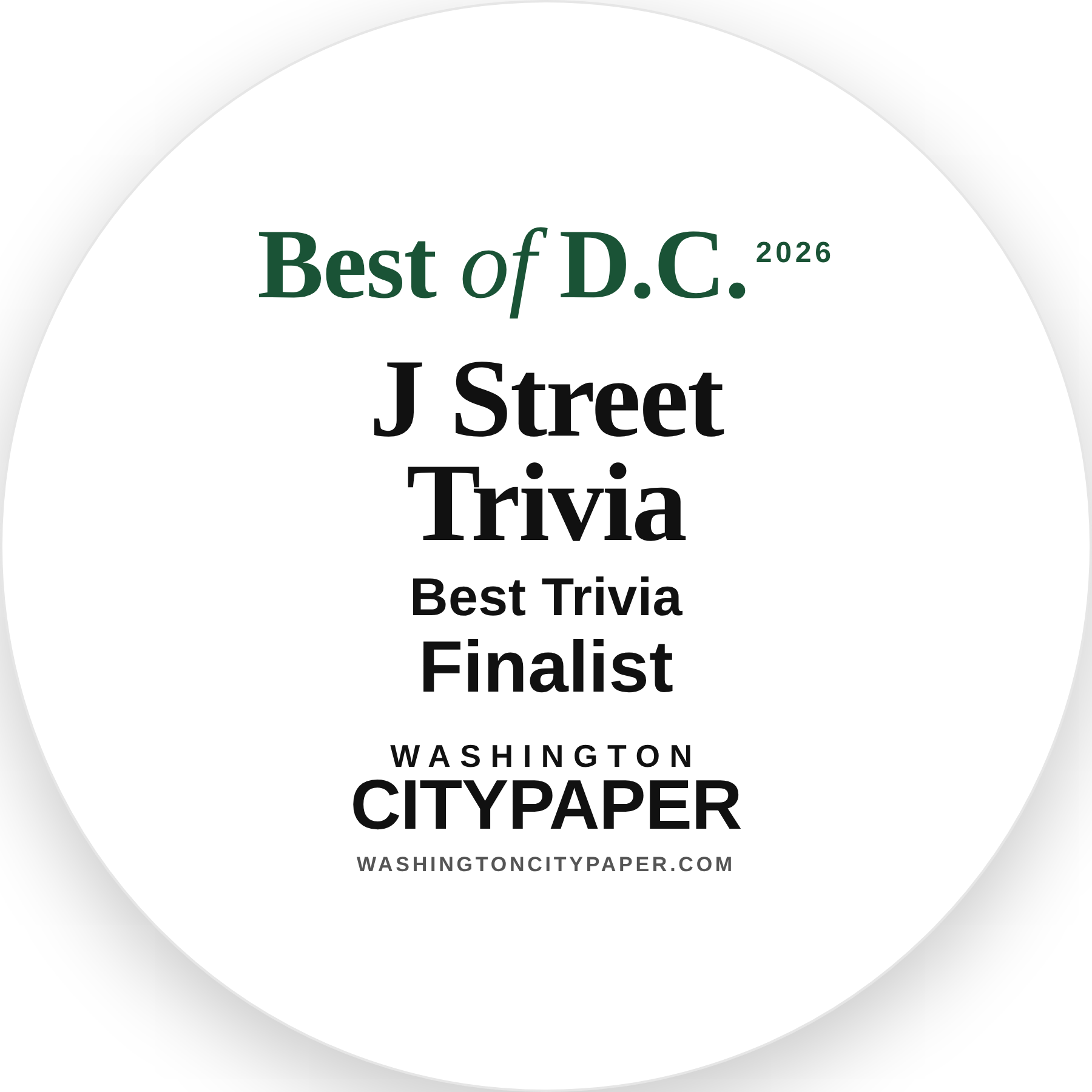 Washington City Paper — Best of DC 2026 Finalist